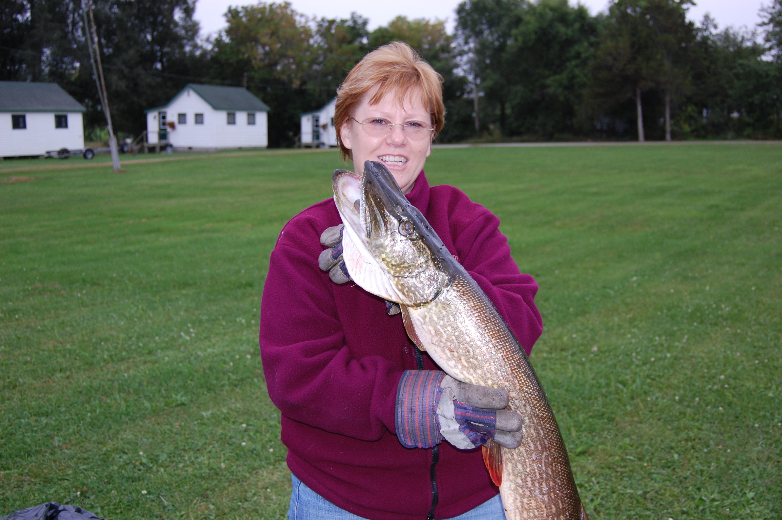 Pam Lutz with 12 lb pike